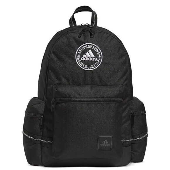ADIDAS CITY ICON Unisex OSFA 17" Backpack Laptop Black WHITE WIPE CLEAN $60 NWT - Picture 1 of 7
